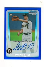 SONNY GRAY 2011 BOWMAN CHROME PROSPECTS BLUE REFRACTOR AUTOGRAPH /150 BCAP-SGR
