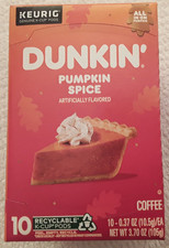 Keurig Dunkin Pumpkin Spice Coffee K Cup Pods Limited Edition