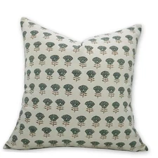 Block Print Duck Canvas 24X24 Throw Pillowcase 24" x 24" (Pack of 1) Grey