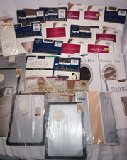 34 PAIR OF LADIES NYLON HOSERY STOCKINGS THIGH HIGH GARTER HANES  OTHERS 70-80s