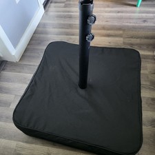 Clihome schwarzer Terrassenschirmfuß mit Sandsäcken und 2 Bezügen