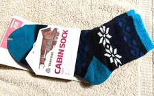 Pair of YAKTRAX Blue Cozy Cabin Socks, One Size, NWT