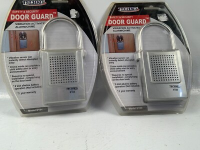 2x TECHKO SAFETY AND SECURITY HANGING DOOR GUARD ~ VIBRATION SENSOR MODEL S 184