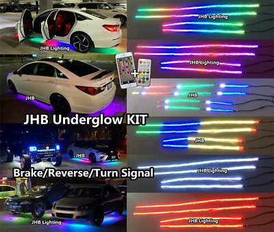 2x 4FT + 2x 6.5FT Dream Color Rainbow CHASING FLOW LED Underglow Strips Lights