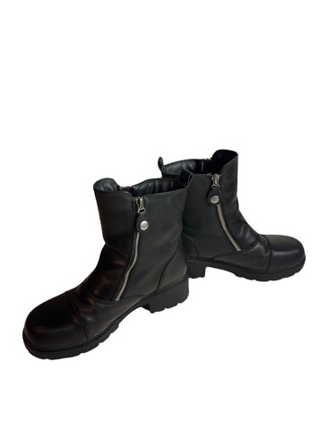 Black Leather Motorcycle Boots Size 