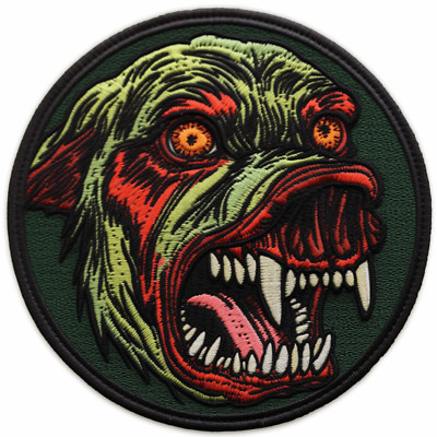Dog Patch Iron-on Applique Halloween  Mutated Zombie Infected Animal Badge