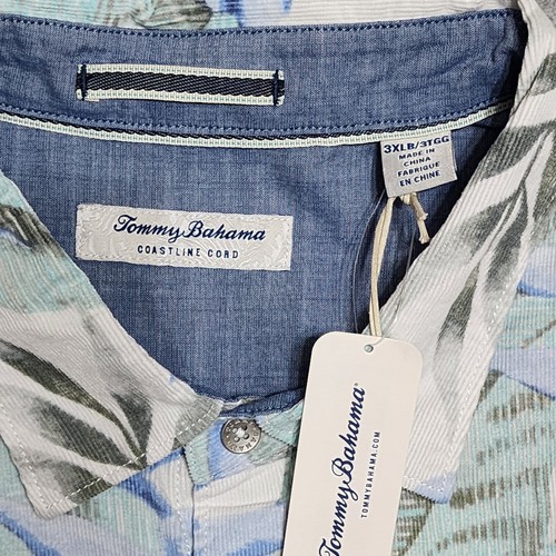 Tommy Bahama Sz 3XLB Coastline Cord Fine Vines Plaid Sport Shirt Sandstone NWT - Picture 3 of 10