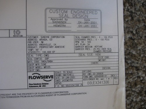 Sundyne Sine Pump Assembly and Disassembly Instructions & Flowserve Schematics - Picture 3 of 5