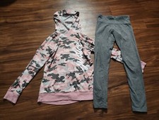 JUSTICE GIRLS SIZE 10 GRAY AND PINK OUTFIT