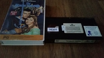 THE MAGIC SWORD - BASIL RATHBONE 1961 VHS VIDEO B/W