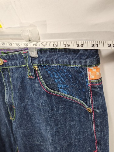 Pantalones de mezclilla vintage Delf para hombre 44x32 azul patinador calavera bordados holgados Y2K - Imagen 5 de 18