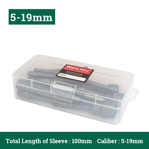 1/4" Shank Drive Long Hex Ball End Point Socket Set Hexagon Allen Key 5-19mm - Picture 33 of 33