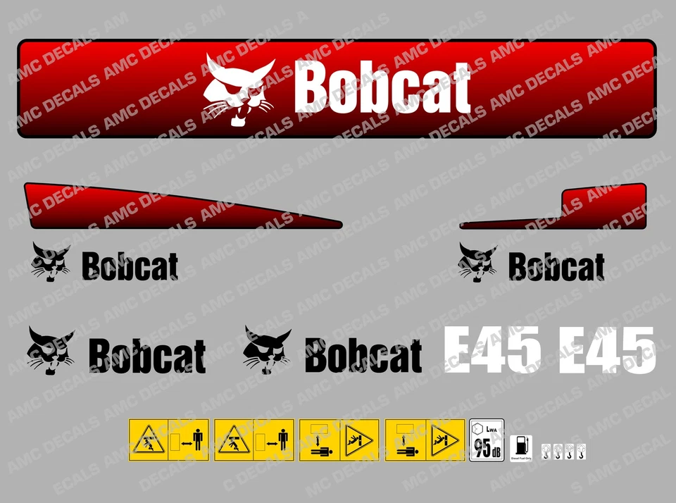 BOBCAT E45 Mini Bagger Aufkleber Set - Bild 1 von 1