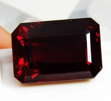 19 Ct Natural Emerald Cut AAA+++ Mozambique Red Dark Ruby Loose Gemstone !