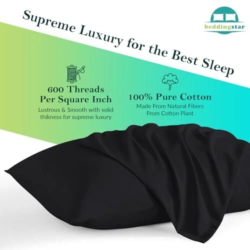 Travel Pillow Case 12x16 Size Egyptian Cotton Set of 2 Zipper Closure Toddler...