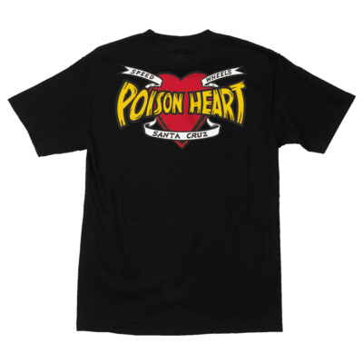 Santa Cruz SPEED WHEELS POISON HEART Skateboard T Shirt BLACK | eBay