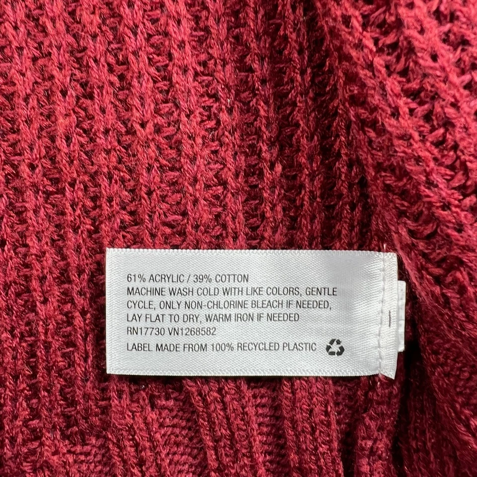 Cárdigan suéter Wild Fable para mujer talla XL rojo manga larga frente abierto Foto 4 de 4