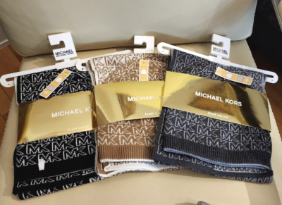 Michael Kors Black and Tan Logo Beanie Set Michael Kors Scarf and Beanie Set! EUC!! | Mercari main image 4