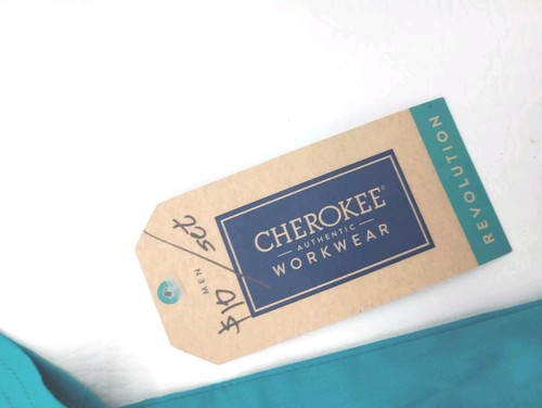 Cherokee Scrub Top Teal Workwear Mens Size S Style #WW670 New With Tags - Picture 7 of 8