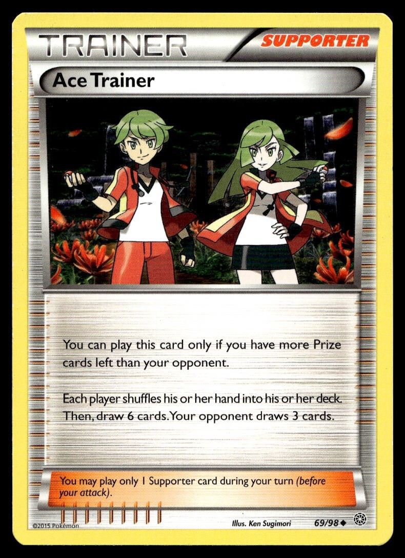 Ace Trainer 69/98 Pokemon Card Ancient Origins Uncommon Trainer Near Mint T12