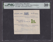 [PMG-30 EPQ  A3000  S/N] 1900 South Africa 1 Shilling P-S651a