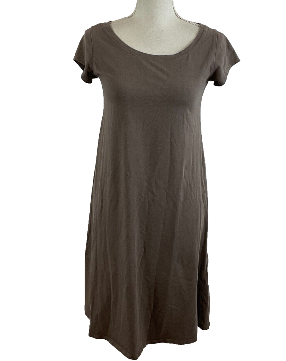 eileen fisher t shirt dress EILEEN FISHER Organic-Cotton Jersey Midi T-Shirt Dress