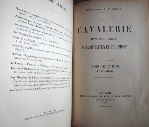 LA CAVALERIE DANS LES GUERRES DE LA RÉVOLUTION ET DE L'EMPIRE Vol 1-2, 1895 1ed - Imagen 4 de 5