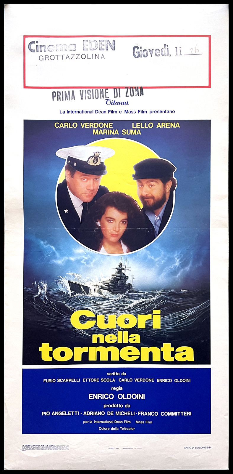 Locandina originale film Cuori nella tormenta (1984) - Regia di Enrico Oldoini