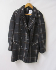 Julius Pure Wool Mid Length Coat - Dark Grey - Double Breasted - Size 14