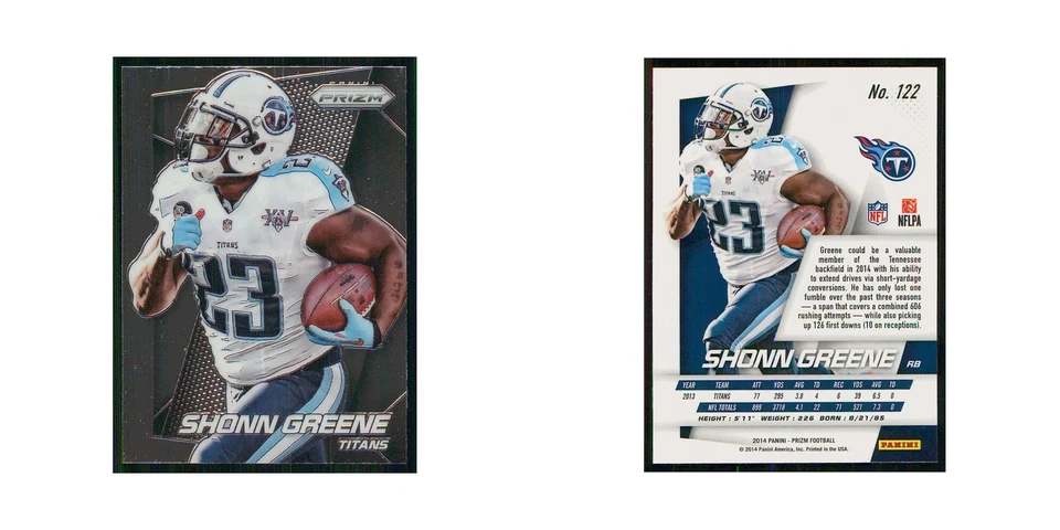 2014 Panini Prizm Shonn Greene Titans #122 - Image 3 of 3
