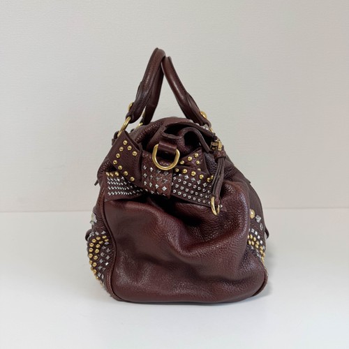MIU MIU Vitello Brown Leather Top Handle Bag - Picture 4 of 18