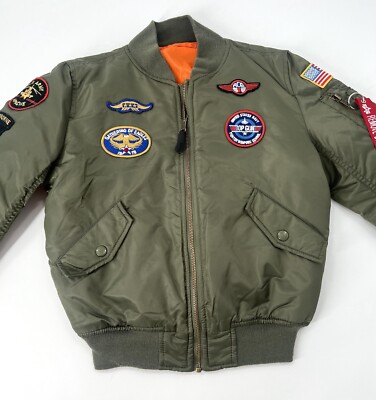 アルファ MA-1 キッズ Alpha Industries Kids MA-1 Flight Jacket With Patches Sage