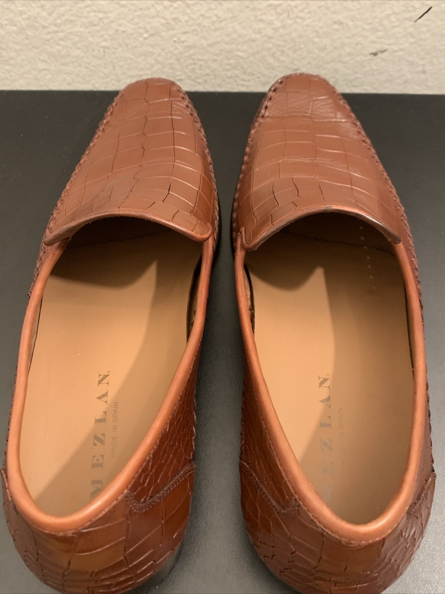 Mezlan vero cuoio 7392 Crocodile Exotic Brown Loafers Men Sz  display picture 3