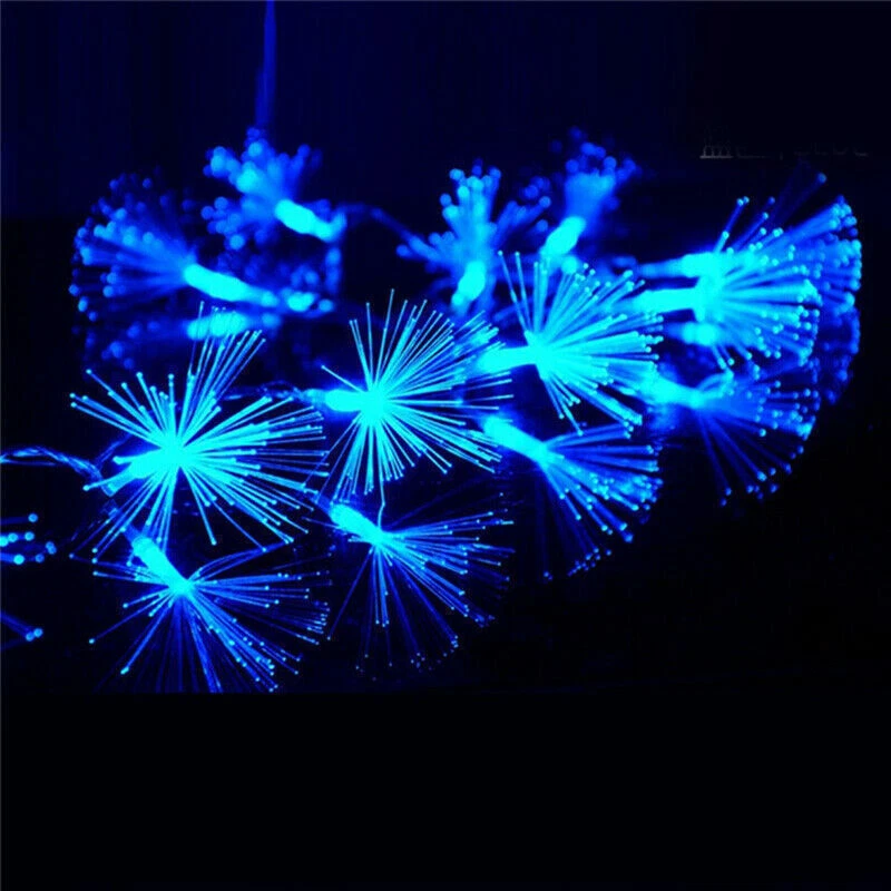 Luz de fibra óptica cintilante 10 metros 100 LED luzes de corda de fadas festa plugue EUA/AU - Imagem 4 de 4