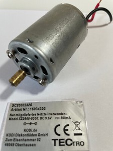 Antriebsmotor Gleichstrommotor Motor SC20002320 DC 9.6V 300mA XZ09600300 TECtro