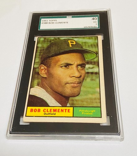 1961 Topps - Roberto Clemente #388 Called Bob on Card PIRATES HOF SGC 40 VG-3 - Picture 3 of 3