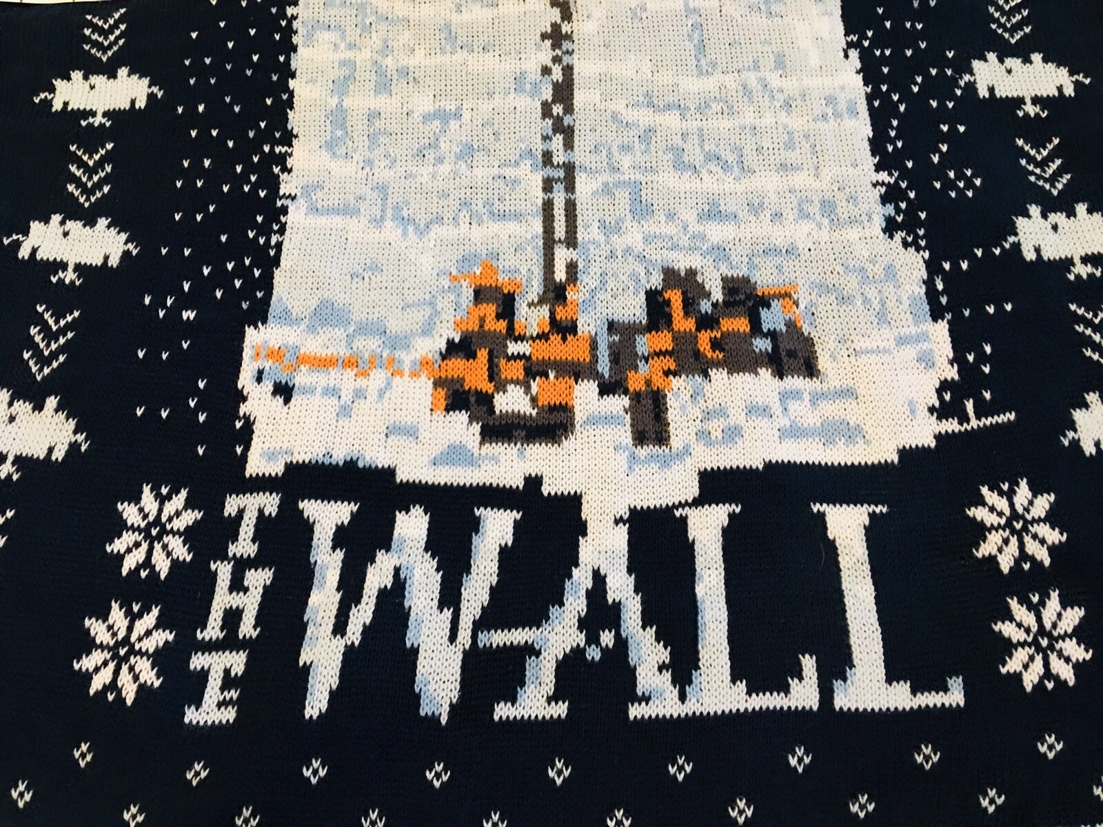 Game of Thrones Size XL Ugly Christmas Sweater Deck The Wall HBO Navy Blue