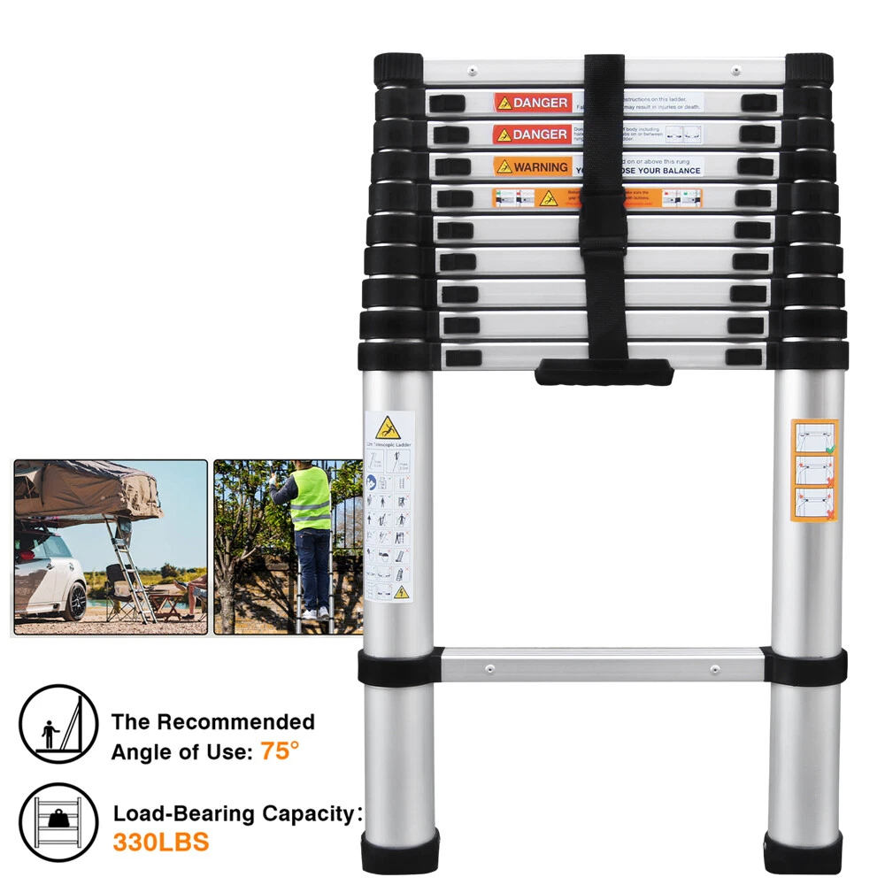 3.2m Telescopic Ladder 10.5ft Aluminum Telescoping Extension