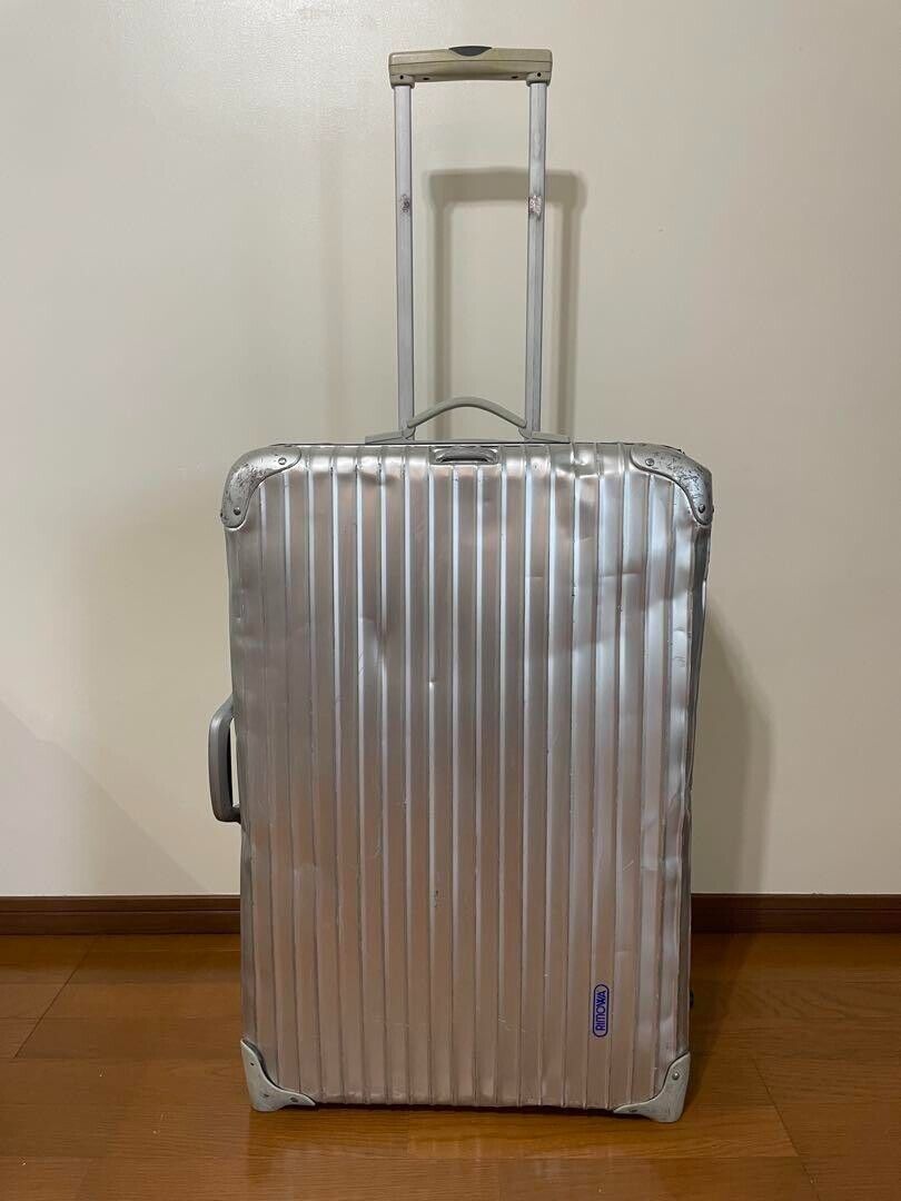 Rimowa Topas 82L Silver Blue Logo 2-wheels Carry Case Rimowa Topas 82L Silver Blue Logo 2-wheels Carry Case