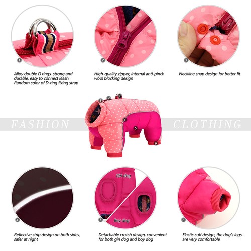 Dog Clothes Winter Puppy Pet Warm Coat Jacket For Small Medium Dogs Waterproof - Picture 4 of 18