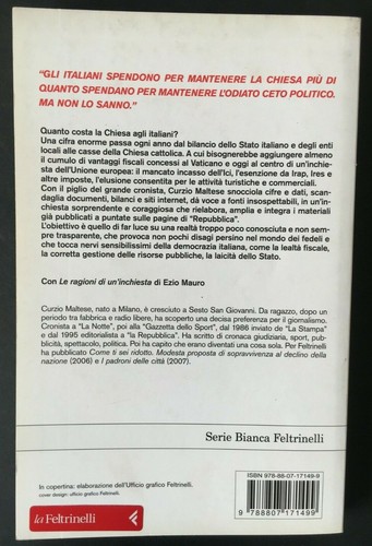 Curzio Maltese, La questua. Quanto costa la Chiesa agli italiani, Feltrinelli - 第 2/4 張圖片