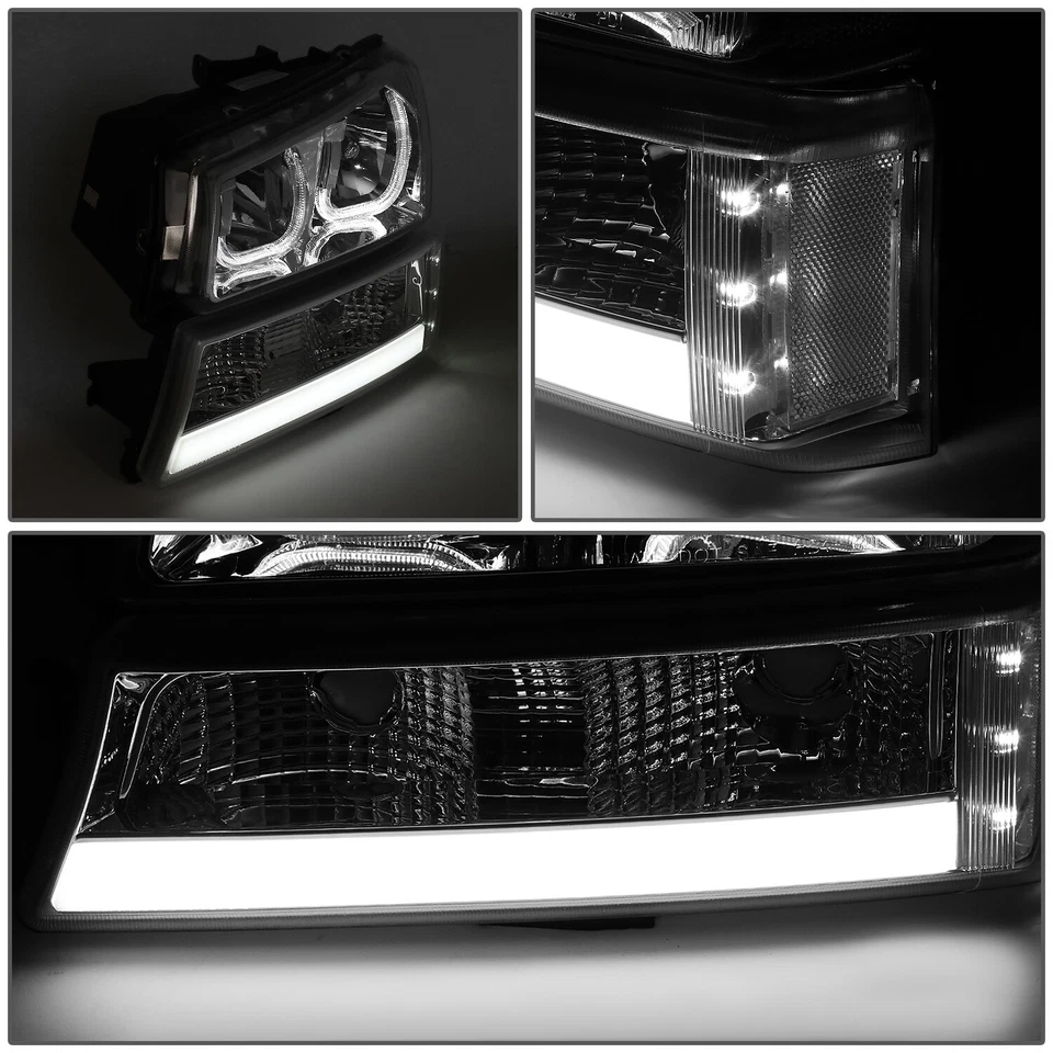 PARA 2003-2007 SILVERADO AVALANCHE CROMADO J-HALO LED DRL FARÓIS LÂMPADAS DE PARA-CHOQUE - Imagem 4 de 4