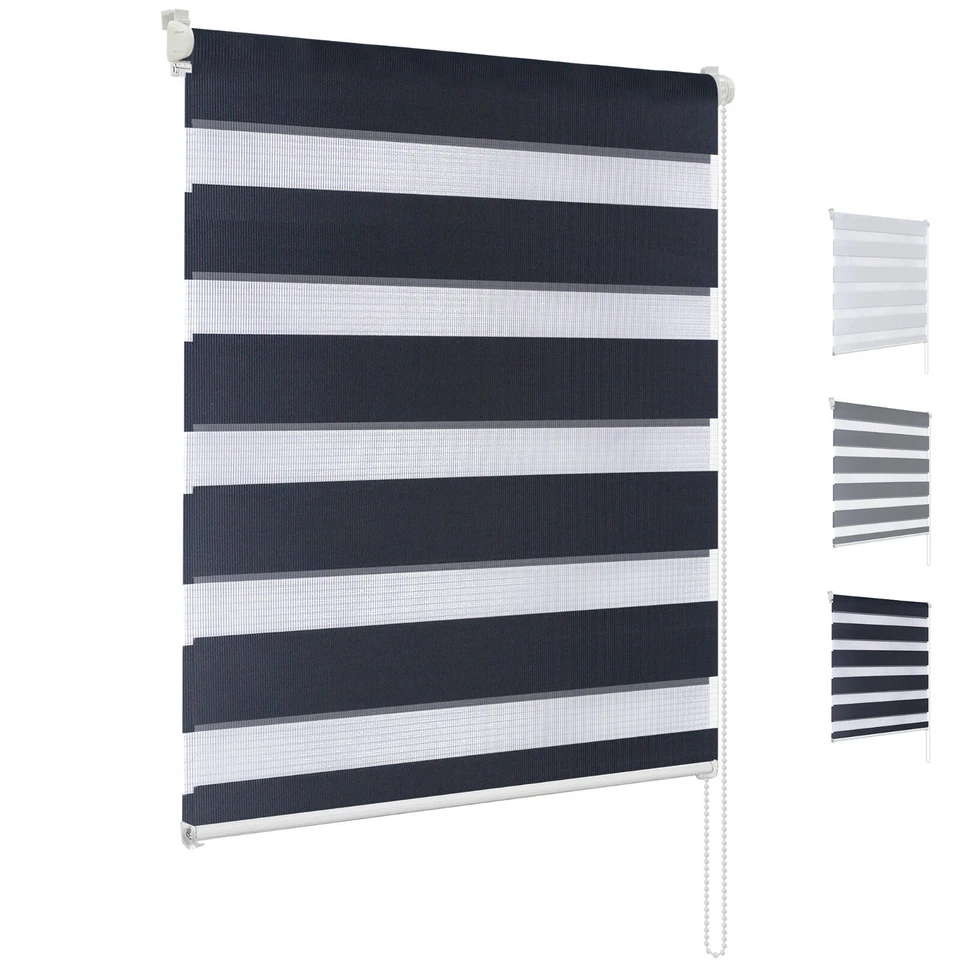 Doppelrollo Klemm Duo Rollo ohne Bohren Fensterrollo Zebrarollo Seitenzugrollo - Bild 2 von 3