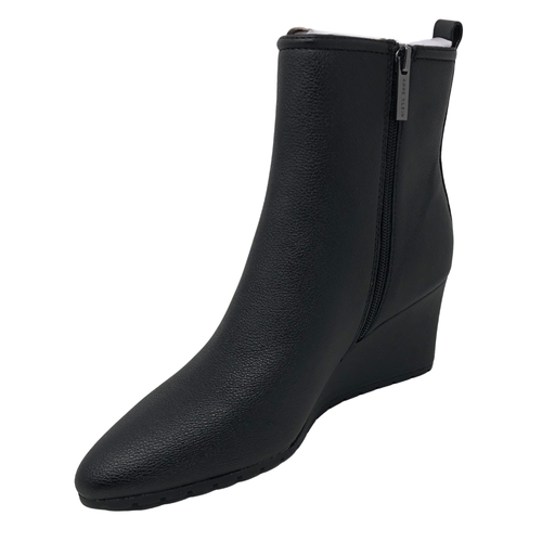 NWB Women's Anne Klein Valore Wedge Heel Bootie Size 9 Medium, Black - Picture 2 of 7