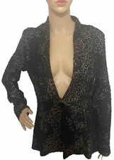 Frank Lyman Womens Party Cocktail Jacket U.k. Size 10 Black Gold Bnwt Rrp:£195