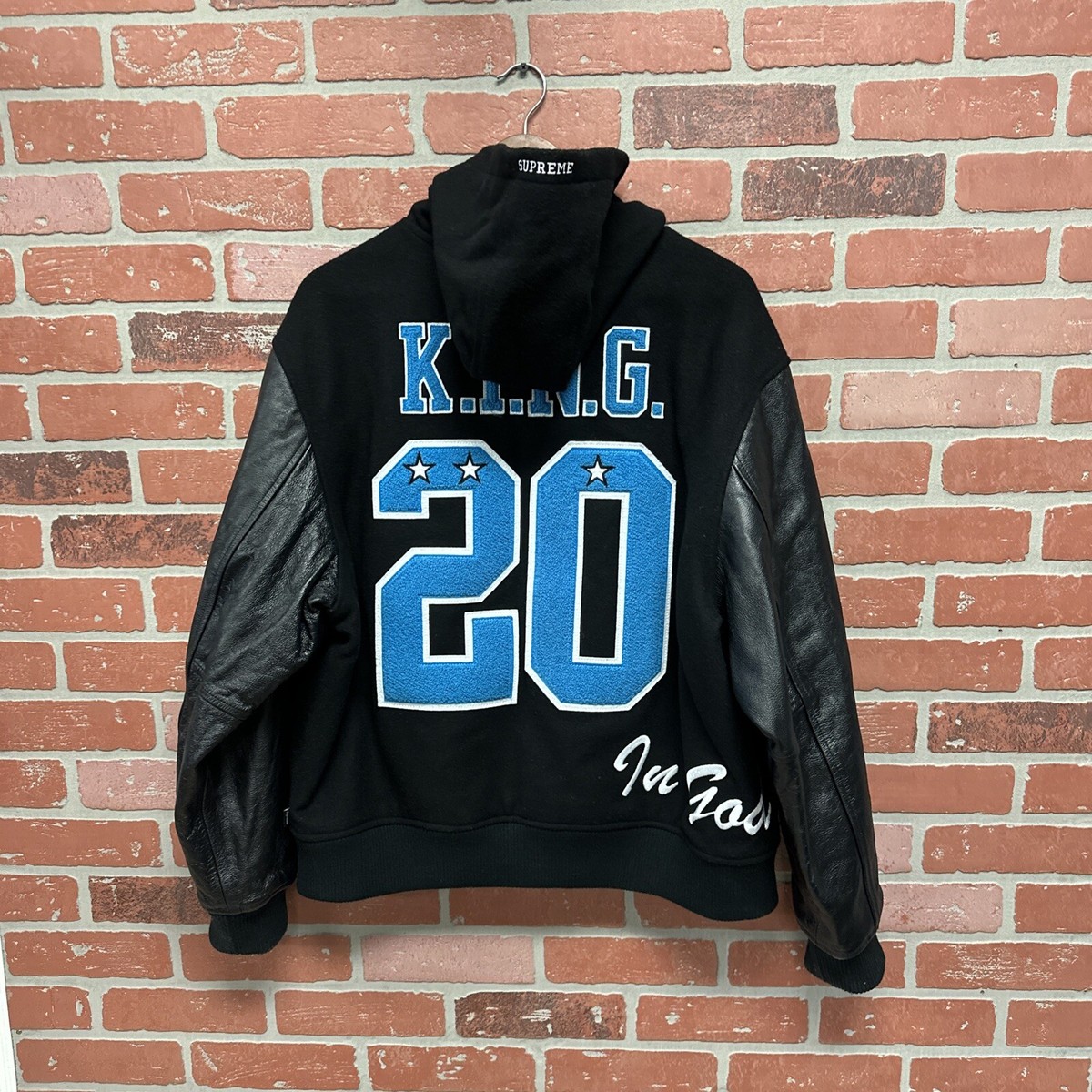 100% Authentic Supreme King Hooded Varsity Jacket FW20 Size 100% Authentic Supreme King Hooded Varsity Jacket FW20 Size