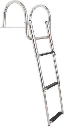 Pool Steps Pontoon Boat Ladder, Stainless Steel Folding Telescoping Rear Entry Swim Ladder For Boats Pool Steps Pontoon Boat Ladder, Stainless Steel Folding Telescoping Rear Entry Swim Ladder For Boats