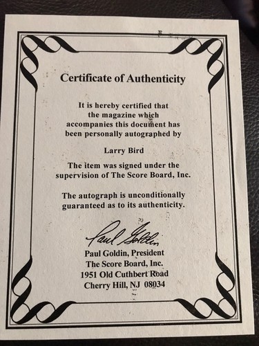 Larry Bird Autographed Leather Bound Retirement Magazine “The Legend Retires” - 第 7/9 張圖片