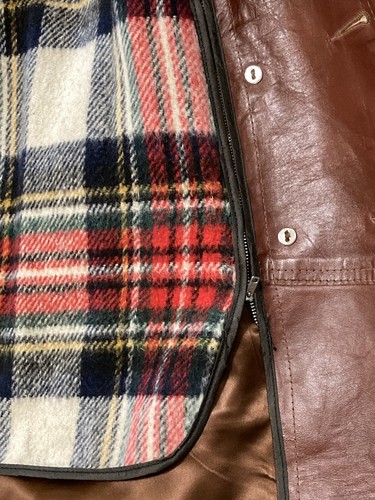 Vincent's of Indiana Leather Trench Coat Jacket Brown- 22" pit to pit -45” Long - Picture 11 of 12