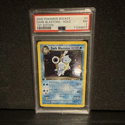 Pokémon TCG Team Rocket Dark Blastoise 1st Edition Holo 3/82 PSA 7